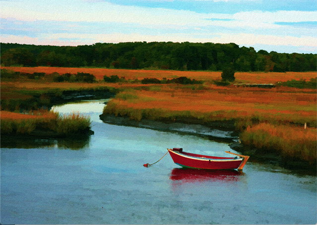 Red Boat in the Stream