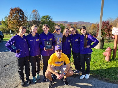 Girls Cross Country Team before the County Championship