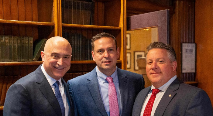 From left: NYSCEA Executive Director Stephen Acquario, NYSCEA President Steve Neuhaus, NYSAC President Daniel P. McCoy