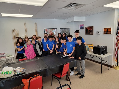 Photo by GWL Senior Center Director Colleen Riley: Group picture of the eighth grade students from GWL Middle School Junior Honor Society.