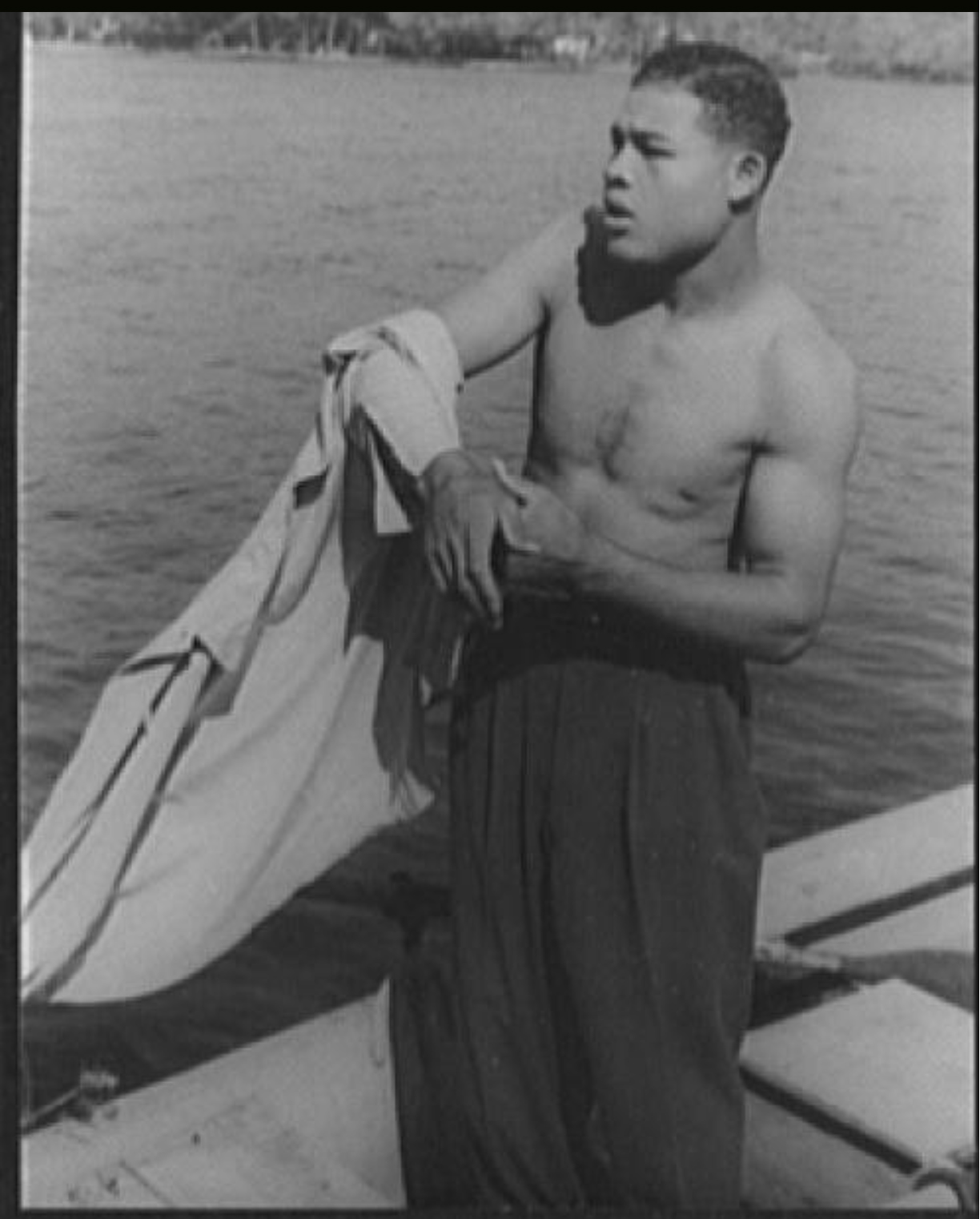 Photo credit: Library of congress. Joe Louis on Greenwood Lake