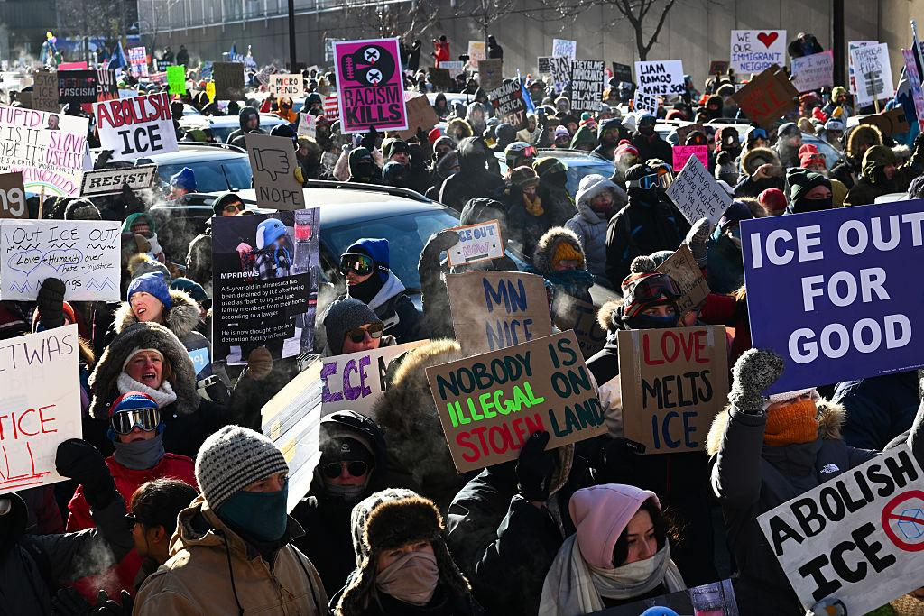         Thousands protest in sub-zero temperatures against ICE in Minneapolis                                           Photo credit: Instagram, msnownews